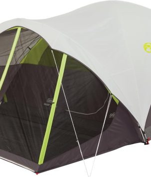 Coleman Steel Creek 6-Person Tent with Screened Porch & Integrated Rainfly, Weatherproof Tent with Screen Room Sets Up in Minutes, Fits Queen-Size Airbed