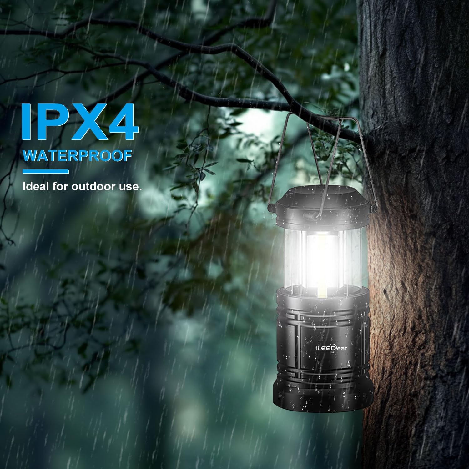 LED Camping Lantern, Battery Operated Lights, Adjustable Brightness for Camping, Emergencies, Power Outages, Outdoor Collapsible Lanterns, 2 Pack - Image 3